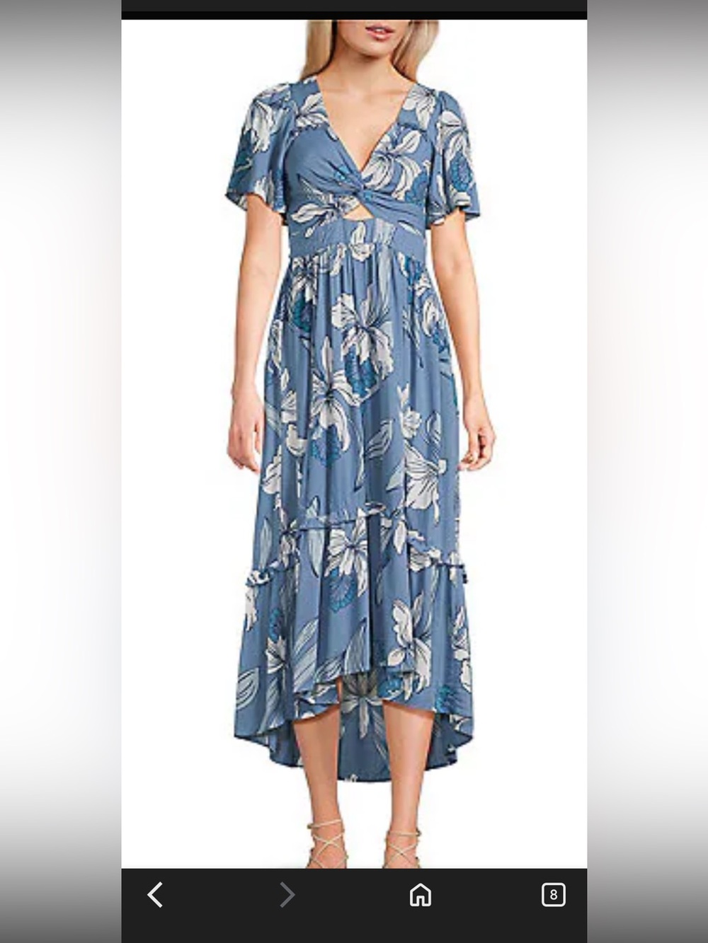 Angie Blue Floral High-Low Maxi Dress